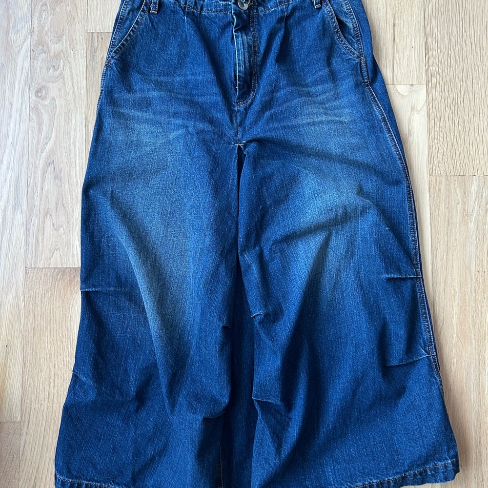 Denim architectural Maxi Skirt